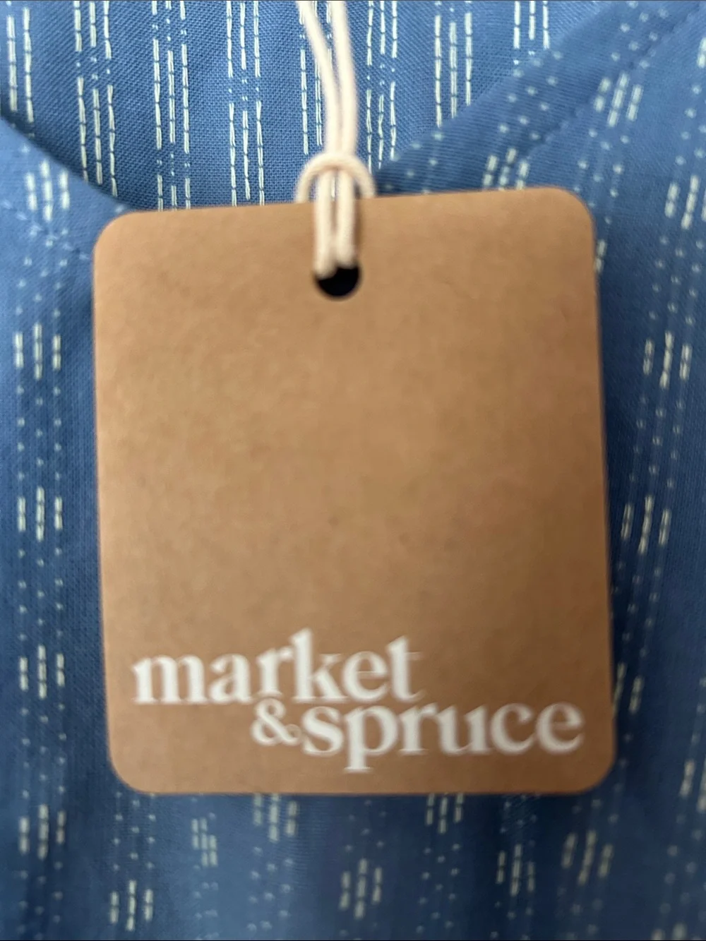 Market & Spruce Blue Smocked-Waist Flutter Sleeve Midi Dress
